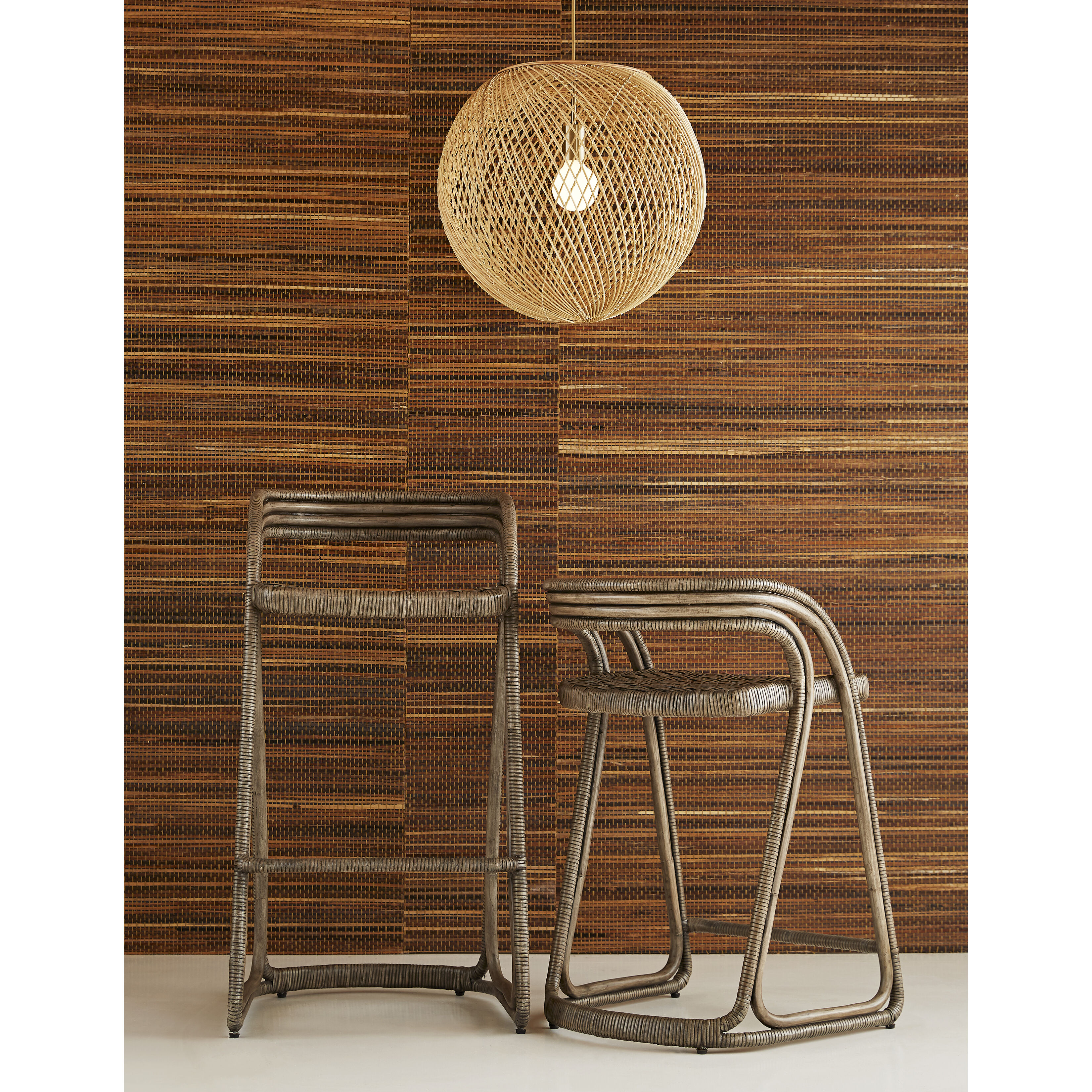 Indiana 1 Light 18 inch Natural and Antique Brass Pendant Ceiling Light